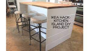 Beautiful easy diy kitchen island (or kitchen cart on wheels) in modern farmhouse & colorful boho kitchen! Ikea Hack Diy Ikea Kitchen Island Shiplap Sides Thrifted Wood Countertop Youtube