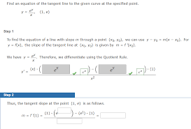 Solved Find An Equation Of The Tangent