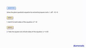 Solved Solve Quadratic Equations By