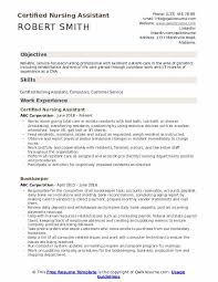Certified Nursing Assistant Resume Samples Qwikresume