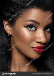 black woman with evening makeup