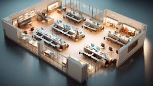 Office Space In Isometric View