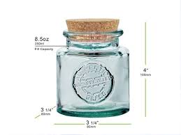 Authentic Recycled Glass Jar With Cork