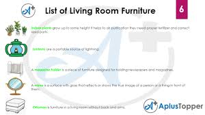 living room furniture names in english