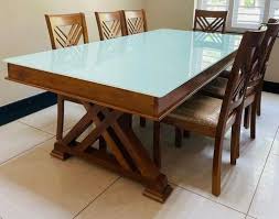 7 Seater Teak Wood Dining Table Set
