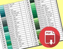 Dmc Diamond Painting Color Chart By