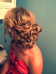 Braided curly prom hairstyle brings out a curly look on the head. Pin By Lexy Kaminski On Hair Beauty Hair Styles Curly Hair Updo Curly Hair Styles