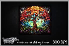 Stained Glass Tree Of Life Background