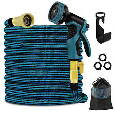 3 4 in 50 ft expandable garden hose with 10 function high pressure nozzle 3750d flexible water hose