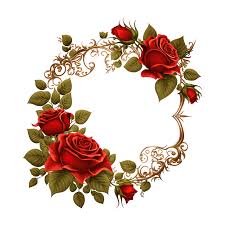 red rose flower frame
