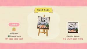 I bought the bike and tricycle and i can't seem to ride either. Animal Crossing Bike Rental Sign Animal Crossing New Animal Crossing Qr Codes Animal Crossing