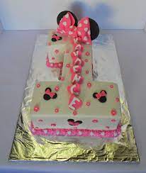 Minnie Mouse Number 1 Cake Design gambar png