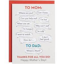I hope your day is as special as you are. Mom Vs Dad Mother S Day Card Paper Source