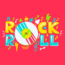 rock n roll cartoon vector lettering