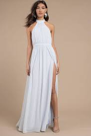 70s vintage light blue wedding bridesmaids maxi modest dress. Tara Halter Maxi Dress In Light Blue 128 Tobi Us