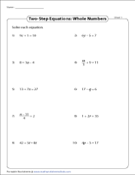 Solving equations for a specific variable worksheet tessshlo. Two Step Equation Worksheets