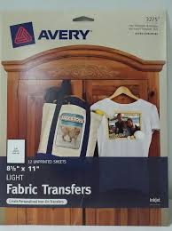 avery tshirt template inkjet t shirt transfer 8 1 2 x 11 white 12 pack by avery 72782032753 ebay