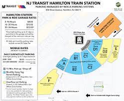 parking map nj transit hamilton station