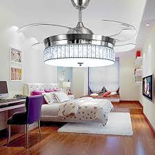 Rs Lighting Crystal Ceiling Fans With Light And Remote Retractable 4 Acrylic Blades Modern Style Decorative Fan Chandelier For Indoor Living Room Bedroom Chrome Buy Products Online With Ubuy Jordan In Affordable