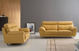 chiang yellow italian leather sofa