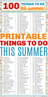 100 things to do this summer