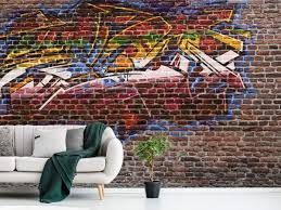 Graffiti On Brick Wall Photo Wallpaper