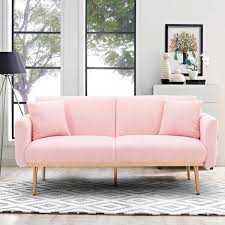 Eloisa 63 Wide Loveseat Sofa Bed Mercer41 Fabric Light Pink Polyester Blend