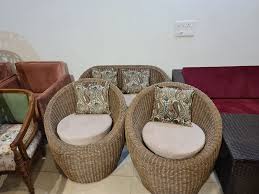 4 seater cane furniture and sofa set at