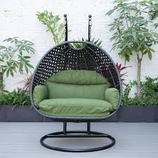 Charcoal Wicker Patio Swing Chair