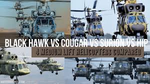 black hawk vs cougar vs surion vs hip