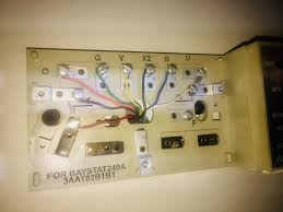 This is a picture of our current thermostat wiring. Weathertron Xl1200 To Nest Thermostat Home Improvement Stack Exchange
