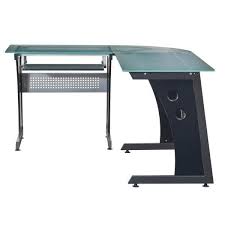 l shaped graphite frosted computer desk