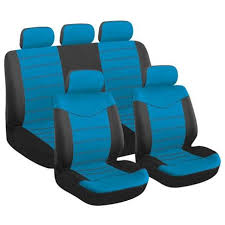 Car Seat Cover 9pc Blue X Type