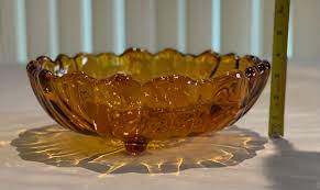 Vintage Amber Glass Bowl New Zealand