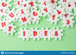 White Puzzle Jigsaws With Alphabets Building Word Idea At