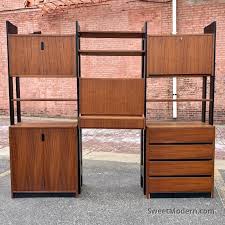 Teak Wall Unit Room Divider With