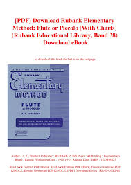 Pdf Download Rubank Elementary Method Flute Or Piccolo