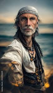 portrait of a brave pirate on the