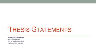 Thesis Statement ppt