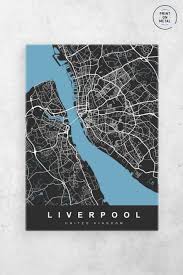 Uk City Map Print London Manchester