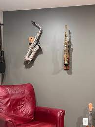 Whiskey Barrel Stave Saxophone Wall