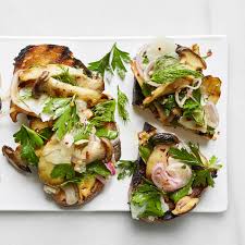 open face mushroom sandwiches with