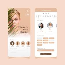 beauty salon app vectors