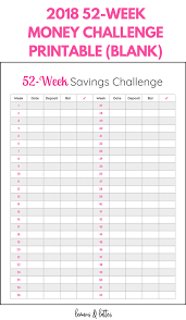 52 Week Money Challenge Printables For 2020 Money Saving