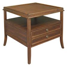 Square End Table With Drawers Accents
