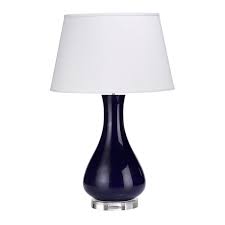 bari navy blue table lamp with acrylic