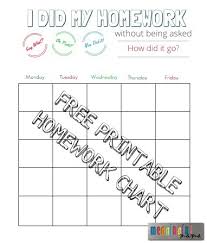 Free Homework Reward Chart