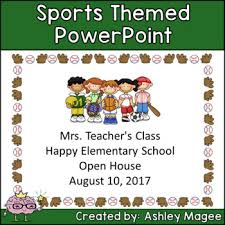 Open House Or Back To School Powerpoint Presentation Sports Theme