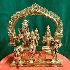 golden lord shiva family br statue