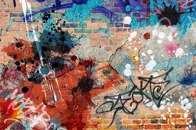 Grunge Graffiti Brick Wall Wallpaper